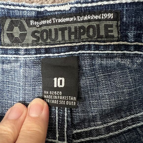 Dark Wash SouthPole Wide Leg Denim Jeans Size 10 South Pole Child 3180 - Picture 6 of 9